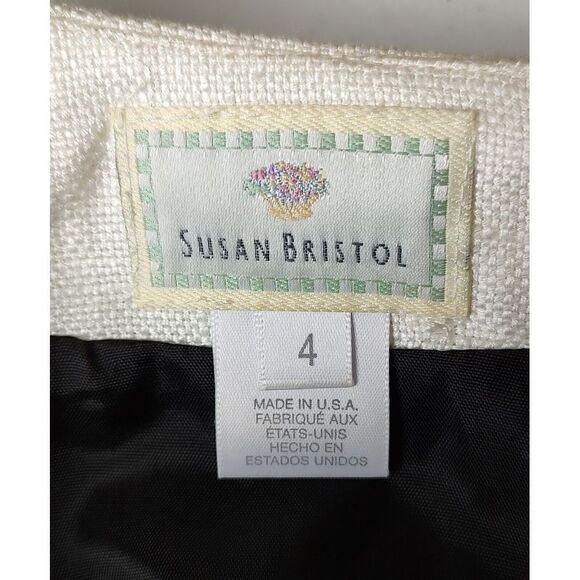 Vintage Dress & Bolero Set Black White Floral Trim Career Cocktail Size M - Picture 6 of 11